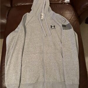 Under Armour Light Gray Full-Zip Hoodie Jacket